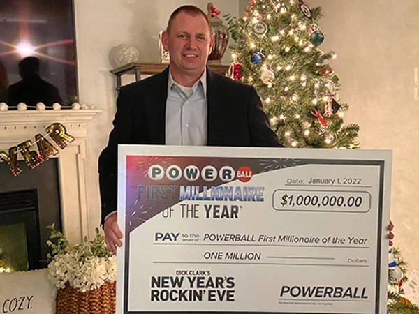 2022 Powerball First Millionaire of the Year Brian Mineweaser