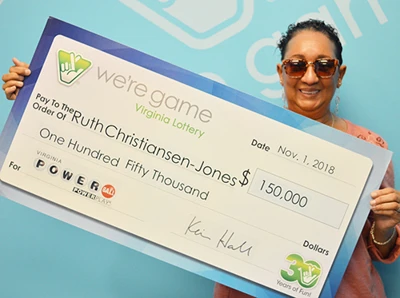 Virginia Lottery Powerball Winner Ruth Christiansen-Jones
